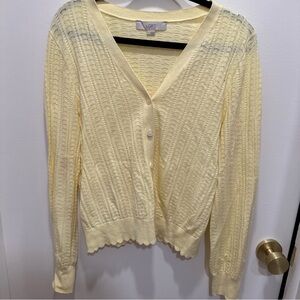 LOFT Women's Light Yellow Cardigan